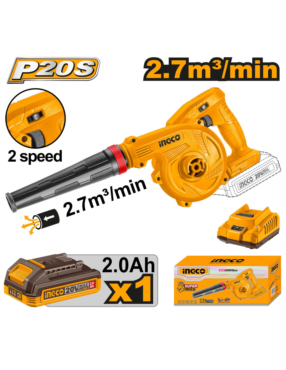 INGCO 800W Aspirator Blower -شفاط