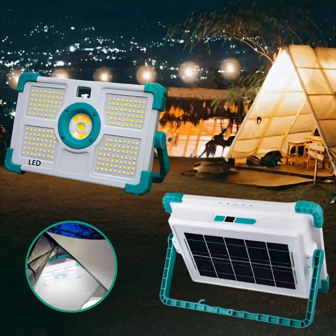 100w solaire LED -كشاف شمسي محمول